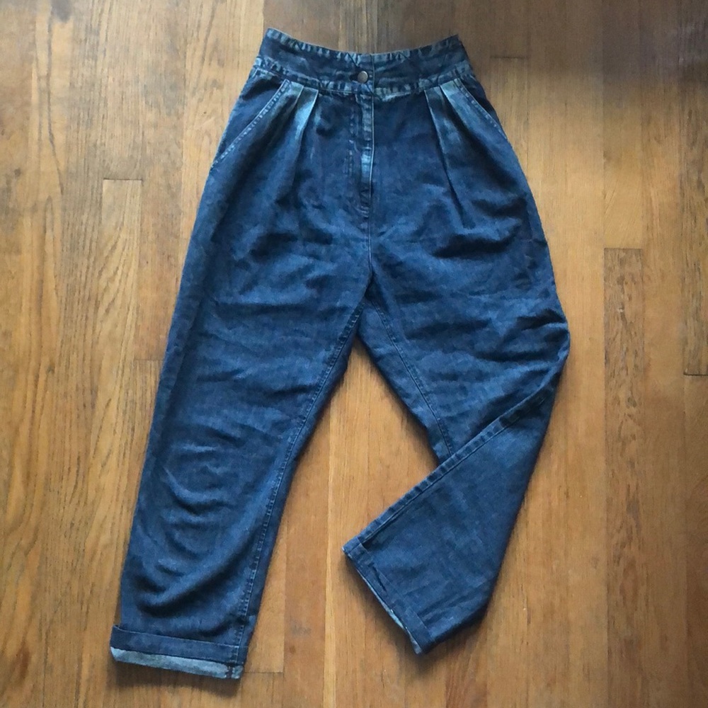 Rachel Comey High Waisted Pleated Denim Trouser